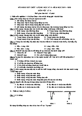 Đề khảo sát chất lượng học kì II môn Vật lý Lớp 6 - Năm học 2019-2020